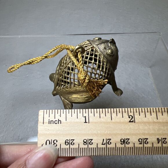 Brass Frog Dhokra Tribal Art India Figurine Ornament Lattice - Picture 4 of 7